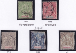 Indochine N° 17/21 Oblitérés - Unused Stamps