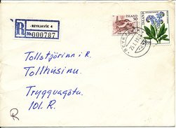 Iceland Registered Cover Reykjavik 4 25-1-1984 Flower And BIRD On The Stamps - Lettres & Documents