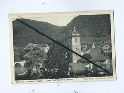 CPA  - Pont Sur Le Doubs Et L'église - Saint Hippolyte (Doubs) - Saint Hippolyte