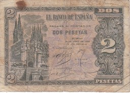 BILLETE DE 2 PTAS DE 1938 CATEDRAL DE BURGOS SERIE L  (BANKNOTE) - 1-2 Peseten