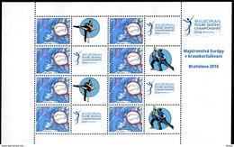 206 Print Sheet Of Stamp With Personalized Coupon - European Figure Skating Championship In Bratislava 2016 - Blocchi & Foglietti