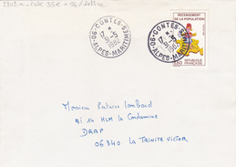 FRANCE No 2202a SUR LETTRE "CORSE SANS LE 7" - Storia Postale