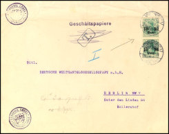 10 Para A. 5 Pfg Germania Mit Wz., Senkr. Paar Auf Seltener Versendungsform "Geschäftspapiere", Kuvert Im... - Turkey (offices)