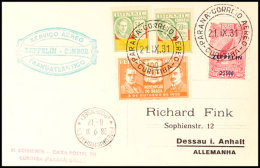 1931, 2. SAF, Brasilianische Post, Mit U. A. Zeppelin-Sondermarke 2.500 Reis Frankierte Foto-AK "Bacachery" Nach... - Other & Unclassified