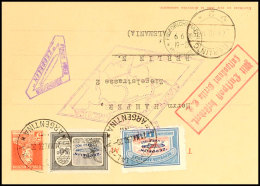 1930, Südamerikafahrt, Heimfahrt, Argentinische Post, GS-Postkarte Frankiert Mit 50 C. U. 1 Peso... - Sonstige & Ohne Zuordnung