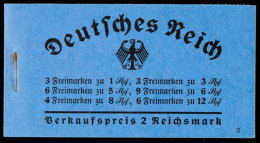 Hindenburg-Markenheftchen 1934, ONr. 2, Originalgeklammert, Vollständiger Inhalt, Jedoch H-Blätter An Den... - Booklets