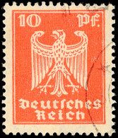 10 Pfg Reichsadler, Faserpapier, Tadelloses Bedarfsstück, Tiefst Gepr. E. Peschl Und Doppelt Schlegel BPP, Mi.... - Other & Unclassified