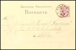 "EILSEN 31/5 (1881)" - K1, Klar Auf GS-Postkarte 5 Pfg Nach Köln, Vorders. Links Leichte Spuren, Katalog: DR... - Sonstige & Ohne Zuordnung