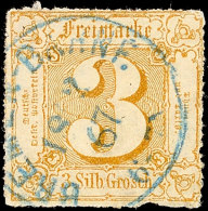 "BREMEN BAHNF. 18/2 67" - Blauer, Preußischer K1, Klar Auf Farbfrischer 3 Sgr. IV.Ausgabe, Kleine... - Other & Unclassified