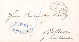 "SCHLEIDEN 15 12 " (1850) - Segmentstempel, OPD Aachen, Klar Auf Austaxiertem Brief Nach Bolheim Bei Euskirchen,... - Other & Unclassified