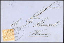 "MANNHEIM BAHNHOF 17 Sep. (1866)", Großer Ovalstempel, Klar Als Entwerter Auf Postvereinsauslandsbrief 9 Kr.... - Sonstige & Ohne Zuordnung