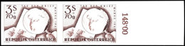 1960, 3 Schilling "Tag Der Briefmarke", Abart "ungezähnt", Waggerechtes Paar Vom Linken Bogenrand, Tadellos... - Other & Unclassified