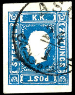 1858, 1,05 Kr. Zeitungsmarke, Blau, Vollrandig Geschnitten, Klar Gestempelt "ASCH 24/1", Fotobefund Puschmann... - Sonstige & Ohne Zuordnung