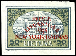 50 C. "Dem Litauischen Kind" Als Flugpost-Erinnerungsmarke Mit Aufdruck "ORO PASTAS LITHUANICA II 1935 NEW YORK -... - Litauen