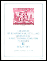 Blockausgabe "Erste Zentrale Briefmarkenausstellung Der Betriebsarbeitsgemeinschaften Philatelie, Berlin", Wz. 2YI... - Sonstige & Ohne Zuordnung