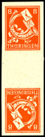 8 Pfg Freimarke Rotorange, Ungezähntes Senkrechtes Zwischensteg-Kehrdruckpaar, Tadellos Postfrisch, Fotoattest... - Sonstige & Ohne Zuordnung