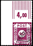 40 Pfg Ziffern Mit Nachträglichem Linienförmigem Durchstich 9 3/4 - Postmeistertrennung Seiffen, Abart... - Sonstige & Ohne Zuordnung