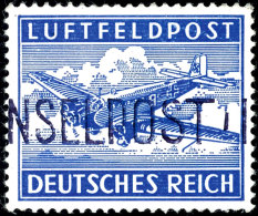 Insel Leros, Schwarzblauvioletter Handrollstempel-Aufdruck "INSELPOST" In Type II Auf Luftfeldpost-Zulassungsmarke,... - Sonstige & Ohne Zuordnung