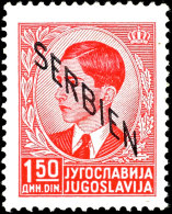 1,50 Din. In Postfrischer Erhaltung Mit Aufdruck SERBIEN Ohne Netzüberdruck, Gepr. Krischke Und Attest... - Other & Unclassified