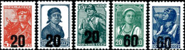20 Auf 5 K. - 60 Auf 30 K. Dauermarken Der Sowjetunion Mit Aufdruck 5 Werte, Kompletter Postfrischer Satz In... - Other & Unclassified