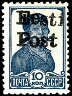 10 Kop. Freimarke Mit Handstempel-Aufdruck "Eesti Post", Tadellos Postfrisch, Auflage Nur 400 Exemplare, Signiert... - Other & Unclassified