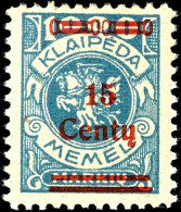 15 C. Auf 1000 Mark Blau, Aufdruck In Type I, Tadellos Postfrisch, Gepr. Dr. Petersen BPP, Mi. 500.-, Katalog: 213I... - Memelgebiet 1923