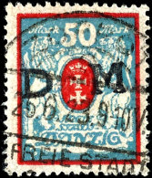 50 Mark Dienstmarke 1922/23, Stehendes Wasserzeichen 3, Zeitgerecht Entwertet "Zoppot E FSD 26.6.23", Fotoattest... - Other & Unclassified
