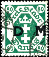 80 Pfg Dienstmarke 1922, Mit Liegendem Anstatt Stehendem Wasserzeichen 2 (liegende Waben), Zeitgerecht Entwertet... - Sonstige & Ohne Zuordnung