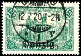 1,25 Mark Freimarke In Der Seltenen Farbe Bläulichgrün, Tadellos Gestempelt "Danzig *1v 12.7.20",... - Other & Unclassified