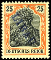 25 Pfg Germania Mit Violettblauem Aufdruck Libau In Type I, Postfrisch Und Bis Auf Einen 2 Mm Langen Einriss An Der... - Sonstige & Ohne Zuordnung