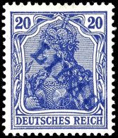 20 Pfg Germania Dunkelviolettblau Mit Violettblauem Aufdruck "LIBAU" In Type I, Ungebraucht Und Bis Auf Einen... - Other & Unclassified