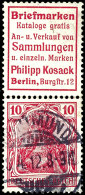 Germania 1911/12, R23 + 10 Pfg Germania, Senkrechter Zusammendruck, Tadellos Gestempelt "Dortmund 8.4.12",... - Sonstige & Ohne Zuordnung