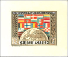 12 Pfg. Zum Europäischen Postkongress In Wien 1942, Originalhandgemalter Und Signierter Alternativentwurf... - Other & Unclassified