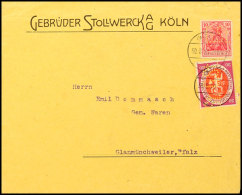 Nahrung Und Genuss, SÜSSIGKEITEN, Deutsches Reich 1923, Brief Der Firma Gebrüder Stollwerk A.G. Köln... - Sonstige & Ohne Zuordnung
