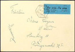 1928, Luftpostbrief Vom 26.2.1938 Mit Zweisprachigem Blauem Taxe-Aufkleber "Por Aviao - Taxa Recebida", Absender... - Mosambik