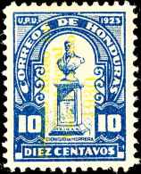 5 Cts. Auf 10 C. Blau, Gelber Aufdruck, Flugpostmarke 1930, Tadellos Ungebraucht, Mi. 450.-, Katalog: 244b *5... - Honduras