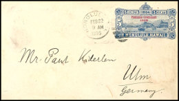 5 C. Ganzsachen-Umschlag Mit Aufdruck "Provisional Gouverment: 1893", Gebraucht Aus HONOLULU FEB.22.1895 Via New... - Hawaii