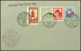 1919, 25 K. Bis 1 R. Freimarken Mit Zähnung B Und 1 R. Löwe Blau/rot Je Mit Stempel POLNI'POSTA POSTE... - Other & Unclassified