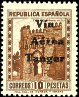Span. Post 1939, Unverausgabte 10 Ptas Mit Aufdruck, Tadellos Postfrisch, Sign. "Larache/Tanger", Mi. Ca. 300,--,... - Tanger