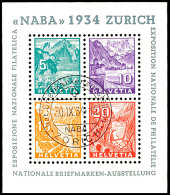 Blockaugabe "Nationale Briefmarkenausstellung" Sog. Naba-Block, Tadellos Gestempelt Mit Sonderstempel, Mi. 750.-,... - Other & Unclassified