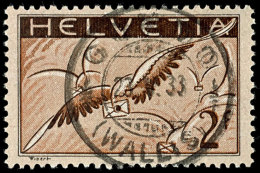 2 Fr. Luftpost 1930, Normalpapier, Zentrisch Gestempelt 27.V.33, Mi. 120,-, Katalog: 245x O2 Fr. Airmail 1930,... - Other & Unclassified