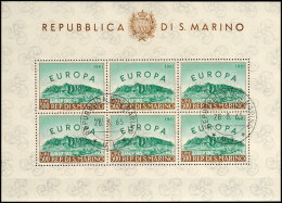 1961, Europa, Der Seltene Kleinbogen Rundgestempelt, Kabinett, Mi. 200,-, Katalog: 700 KB O1961, Europe, The... - Other & Unclassified