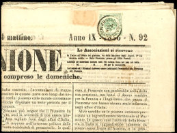 1853, 2 Kr. Auf Kpl. Zeitung, Marke Oben Links Minimal Touchiert, Sonst Tadellos Mit Sauberem Stempel Aus MILANO,... - Sonstige & Ohne Zuordnung