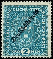 1919, 2 Kr. In Weiter Zähnung Mit Sauberem Erstfalz, Tadellos, Mi. 110,--, Katalog: 243B *1919, 2 Kr. In... - Other & Unclassified