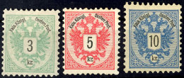 1883, 3-10 Kr. Sauber * In D-Zähnung, Pracht, Mi. 215,--, Katalog: 45/47 D *1883, 3-10 Kr. Clean * In... - Other & Unclassified