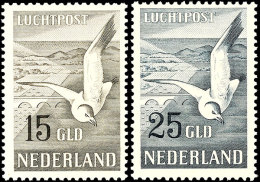 15 Gulden Und 25 Gulden "Silbermöve über Landschaft", Flugpostausgabe 1951, Tadellos Postfrisch, Mi.... - Other & Unclassified