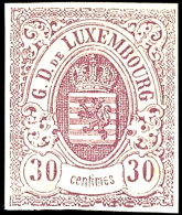 30 C. Rotlila, Voll- Bis Breitrandig, Ungebraucht O.G., Gepr. FSPL., Mi. 360,-, Katalog: 9 (*)30 C. Red Lilac,... - Other & Unclassified