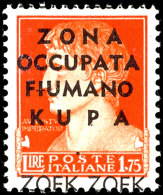 Fiumerland-Kupa: 1941, Nicht Verausgabte Marke Italien 1,75 L. Orange Mit Aufdruck, Ungebraucht Ohne Gummi, Pracht,... - Other & Unclassified