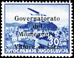 Italienische Regentschaft Von Montenegro: 1942, 0,50 Bis 30 Din Freimarken Mit Schwarzem Aufdruck,... - Sonstige & Ohne Zuordnung