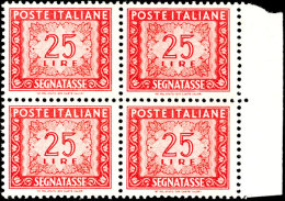 25 Lire Rot, Portomarke, Viererblock Vom Rechten Bogenrand, Tadellos Postfrisch, Mi. 600.-, Katalog: 84(4) **25... - Unclassified